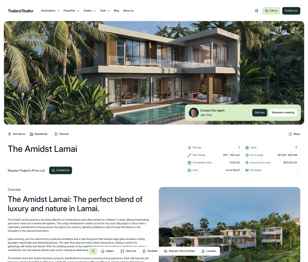 Web stranica za agenciju za nekretnine